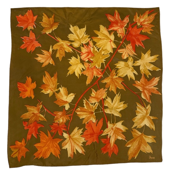 Vera Neumann “Veresa” Autumn Leaves Scarf 🇯🇵 – Made in Japan – 21” Square - Picture 4 of 10